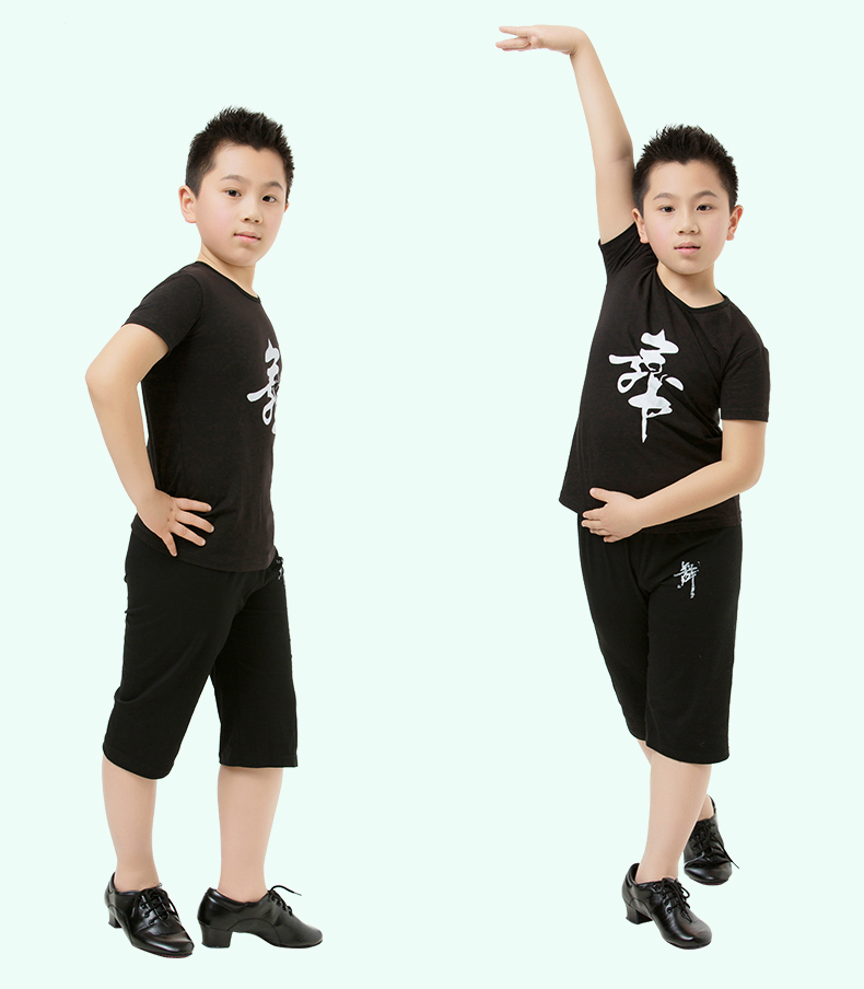 Ban qiaodi cậu bé ngắn tay áo quần thể dục thể dục nhịp điệu quần áo bông nhảy quần áo tập thể dục quần áo thể dục dụng cụ trang phục váy nhảy dancesport trẻ em