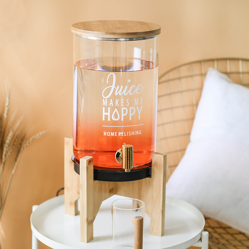 Hotel Restaurant Front Desk Glass Insulated Water Dispenser with Faucet, Hot Tea and Hot Water Tank, 55-Degree Large-Capacity Constant Temperature Flower Tea Pot