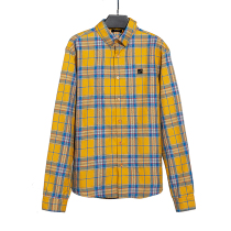 Well Yellow Plaid Shirt Autumn Winter New Blouse Shirt Bottom Jersey Damp Mens Korean version Tide Cards Easy version