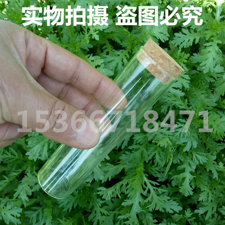 耐高温平底玻璃试管25*150mm配木塞 教学仪器