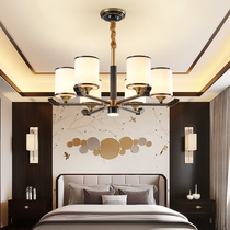 New Chinese chandelier all copper living room lamp modern simple Chinese style atmosphere villa hall bedroom dining lamp fixtures