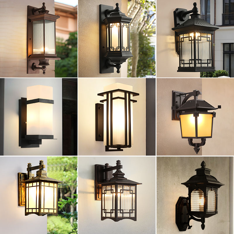 New Chinese Outdoor Wall Lamp Waterproof Patio Wall Lamp Villa Big Doorway Peripheral Wall Terrace Balcony Veranda Outdoor lamp