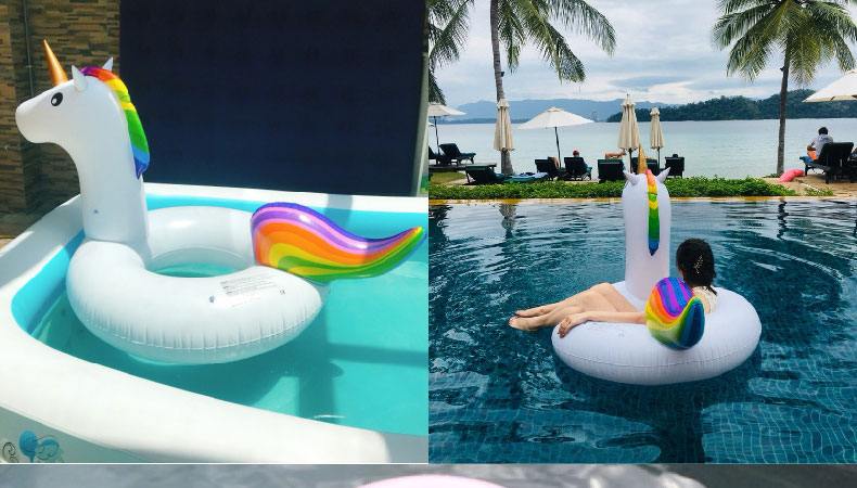 Tình yêu Kỳ lân Flamingo Dứa Dưa hấu Bơi vòng Người lớn Bơi vòng Tạo dáng du lịch Điểm cần thiết phao bơi con vịt