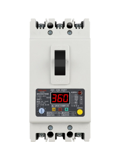 Delixi Phase Loss Protector Three-Phase with Leakage Protection 380V Water Pump Switch Circuit Breaker 100A Over/Under Voltage Protection