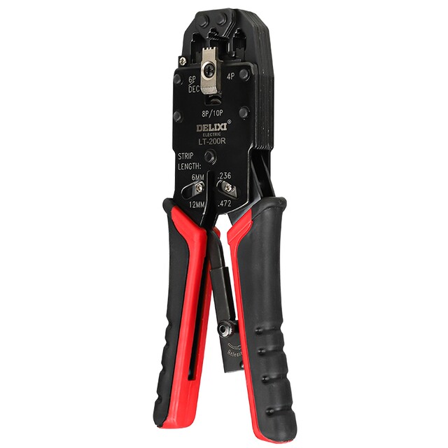 Delixi Network Cable Pliers Crystal Head Crimping Pliers Professional-Grade Crimping Pliers Network Tools 4P6P8P10P for Home Use