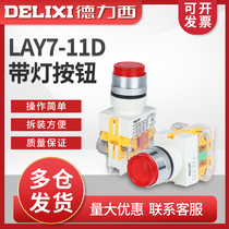 Delixi Control Button LAY7-11D with LED Light PBC Y090 LAY37 Hole 22mm NP4