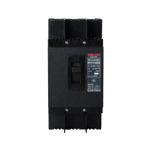 Delixi Molded Case Circuit Breaker Dz15-40/3901 16A-40A Air Switch Black Molded Case Power Type