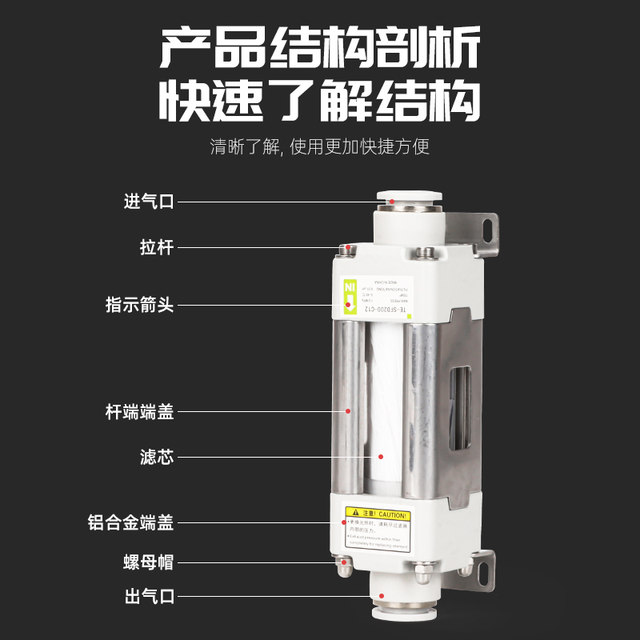 SMC type vacuum filter universal pneumatic joint air negative pressure air pump filter element SFD100-04/06/08B