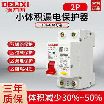 Delixi Dz47Sles Leakage Protector 2P Household 220V Leakage Circuit Breaker Air Switch Small Size 63