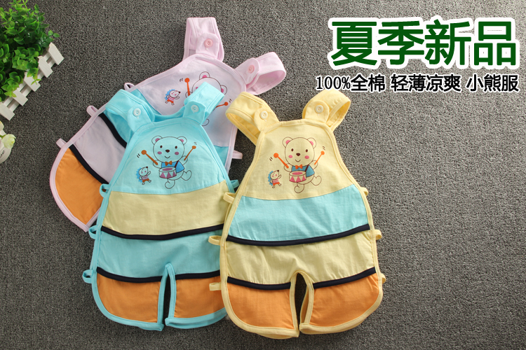 Bé onesies mùa hè không tay cotton phần mỏng 1-3 tuổi bé dưa hấu phù hợp với thở quần áo