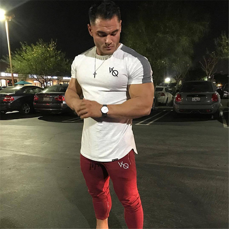 2019 mới thể thao tay ngắn nam áo thun thể dục cơ bắp anh em áo cổ tròn cotton chạy Slim căng thủy triều áo thun lạnh nam adidas