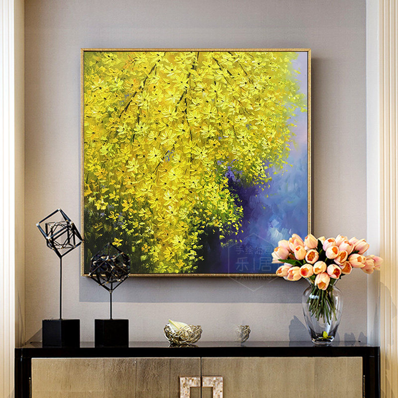 Modern dining room decoration painting entry door porch cabinet hanging painting pure hand-painted oil painting hand-painted American light luxury background wall painting