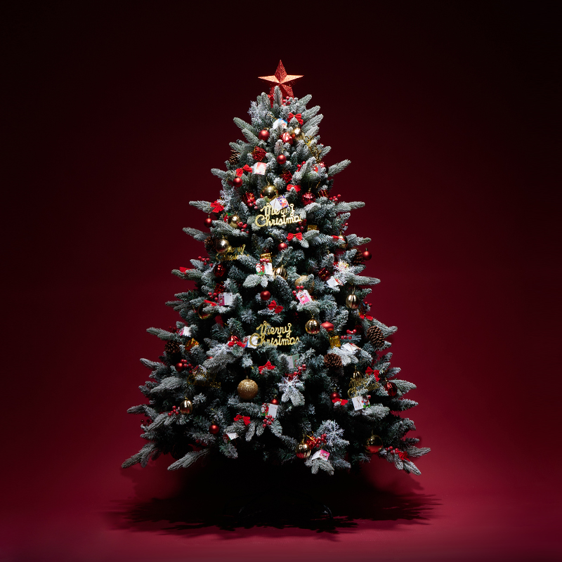 1 5 m PE Christmas tree encryption Nordic 1 8m white flocking scene decoration luminous eco-friendly Christmas snow tree-Taobao