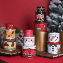 Santa Claus Candy Jar Snowman Elk Iron Three-dimensional Childrens Gift Box Desktop Decoration Cute Decoration