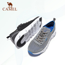 Camel hole shoes Mens shoes breathable mesh shoes Mens thin running shoes Sports lace-up casual mesh shoes River tracing shoes
