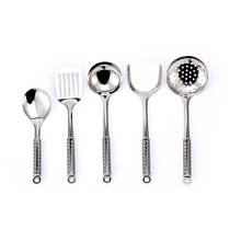 Kitchen spatula five-piece set thickened non-magnetic stainless steel beating spoon Soup spoon Spatula frying shovel Hot pot spoon Frying spoon
