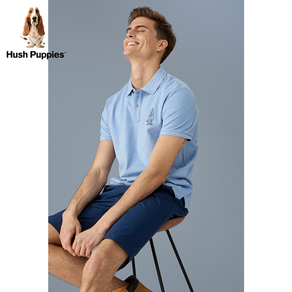 Hush Puppies Hush Pooks Summer Men's New Embroidered Lapel T-shirt POLO Shirt) PD-29332D