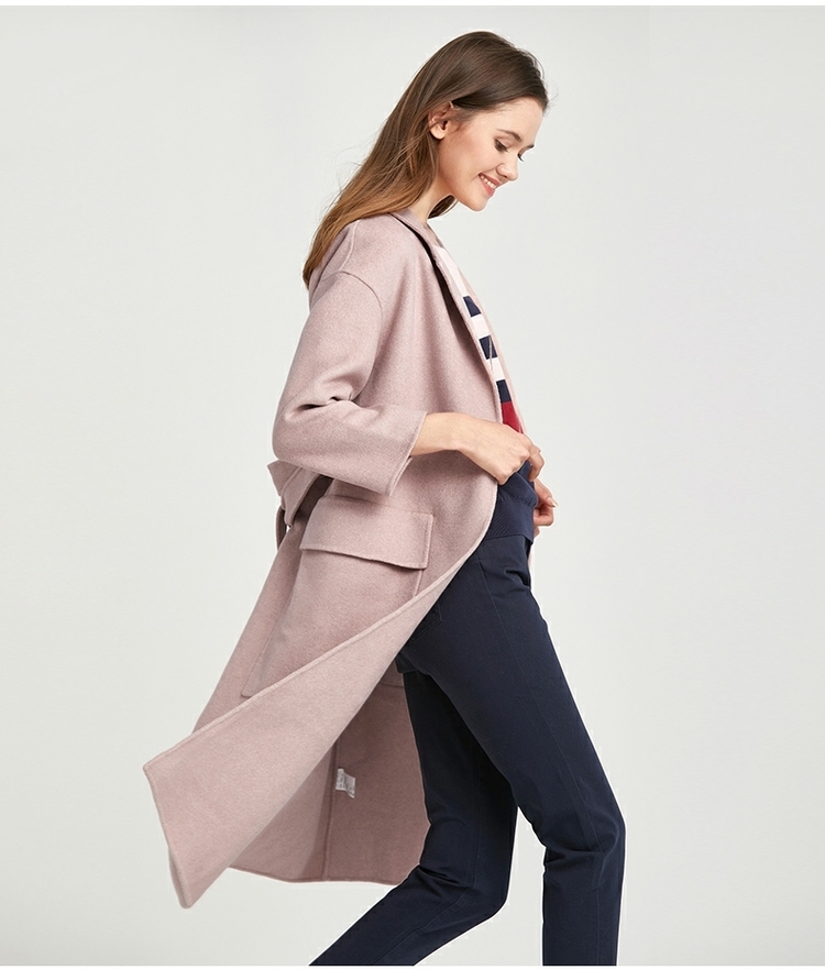 Hush Pupgie 2018 áo khoác len nữ dài hai mặt mùa đông | HY-18531D - Áo len lót đôi áo khoác uniqlo nữ