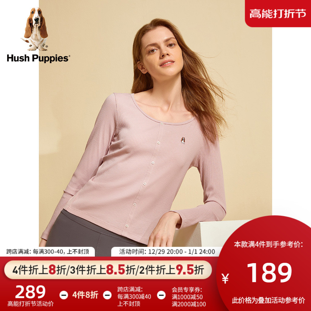 Leisure Steps Lady Autumn Lady Classic 100 Hitch Basic pure color large round collar long sleeve T-shirt can be externally worn) WC-22511D-Taobao