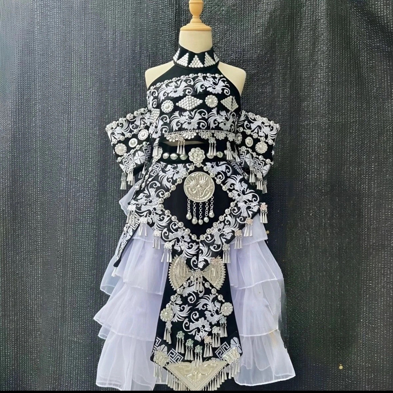 Children's Travel Photography Clothing Set, New Ethnic Popular Style, Miao Ethnic Minority Yunnan Clothing, Miao Region Photography