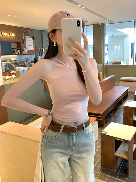 Pure Desire Sleeveless Camisole for Women 2025 Summer New Style, Can Be Worn Outside, Unique Design, Slim Fit, Beautiful Back, Inner Wear Top