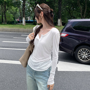 White Long-Sleeved Sun Protection Shirt, T-Shirt for Women, Summer 2025 New Style, Lazy, Slimming, Beautiful, Thin Top for Women