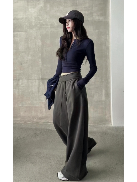 American-Style Spicy Girl Single-Breasted Long-Sleeve T-Shirt for Women, Early Autumn, Slim Fit, Inner Layer, Unique Shoulder Design Top