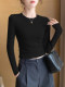 Petite Round-Neck Long-Sleeve Base Shirt for Women, Autumn and Winter, Tight-Fitting, Slimming, Versatile T-Shirt Top