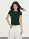 Beautiful Summer Short-Sleeve Regular Shoulder T-Shirt for Women, Summer European and American Style ins Simple Versatile Tight-Fitting Inner Wear Slimming Top
