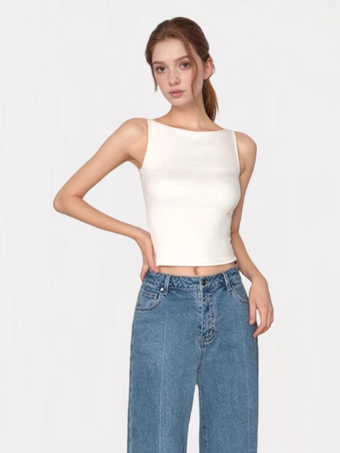 European and American Style Sleeveless Tank Top for Women, Summer Slim Fit, Chic and Slimming, Outerwear Camisole, French Style Small Top