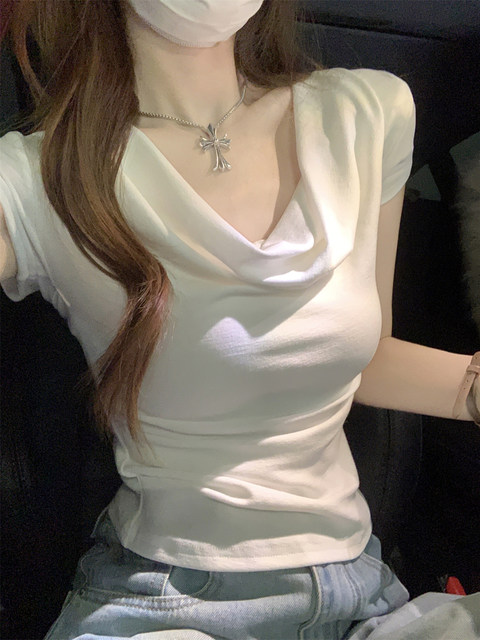 Pure Desire Style Short-Sleeved T-Shirt for Women, Summer Slim Fit, American Hot Girl Design, Unique Niche Short Top