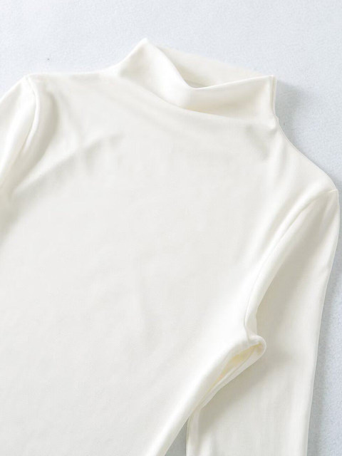 American Retro High-Neck Stylish Mid-Sleeve T-Shirt for Women, Early Spring 2026 New Style, Stretchy Slim-Fit Base Layer Top