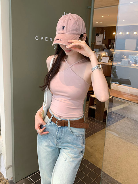 Pure Desire Sleeveless Camisole for Women 2025 Summer New Style, Can Be Worn Outside, Unique Design, Slim Fit, Beautiful Back, Inner Wear Top