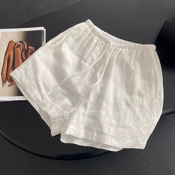 Tencel Linen Shorts for Women, Summer 2025 New Style, Petite, Loose, Slimming, Elastic Waist, A-Line Casual Wide-Leg Pants