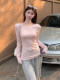 Round Neck Long-Sleeved T-Shirt Base Shirt for Women Spring 2026 New Thin Style Solid Color Simple Casual Waist-Cinching Slimming Top