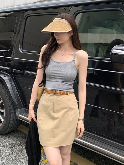 Pure Desire Sleeveless Camisole for Women 2025 Summer New Style, Can Be Worn Outside, Unique Design, Slim Fit, Beautiful Back, Inner Wear Top