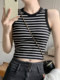 Spring and Summer Camisole Base Shirt for Women 2025 New Style with Stripes ins European and American Style Outerwear with Chest Pads