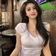 2025 Summer Trendy White Slim-Fit Modal V-Neck Short-Sleeve T-Shirt with Unique Design Women's Fashion