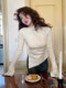 Half Turtleneck with Bell Sleeves, Knitted Sweater, Women's Autumn and Winter Design, Irregular Slit Hem Top
