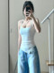 Purely Sensual Hot Girl Camisole for Women, Summer Design with Lace Splicing, Irregular Hem, Backless Sleeveless Top
