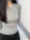 Round Neck Slim Fit Base Layer T-Shirt 2025 Women's Autumn and Winter Style Outerwear Slimming Long Sleeve Base Layer Shirt