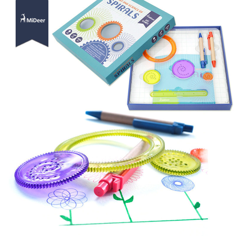 Mideer Mall Wonder 100 Flowers Ruler Children Creative DIY Gear Painting Tool Suit Baby Puzzle