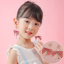 New childrens ear clip anti pain without ear hole jewelry cute little girl sweet bow earrings fresh small earrings