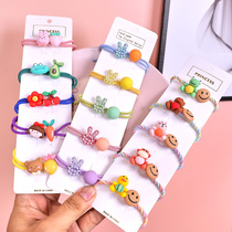 Childrens big Hairband cute sweet girl ball head rope cartoon little girl ponytail rubber band High bullet does not hurt