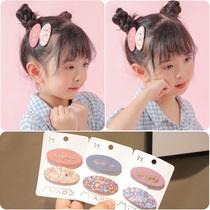 2021 New Net Red childrens hair accessories girls bbclip Oval embroidery broken hair banghai clip hairpin girl headwear