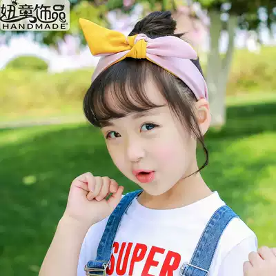 New Korean version of children's hair hoop with teeth Korean non-slip cute rabbit ears girl hair hoop baby headgear