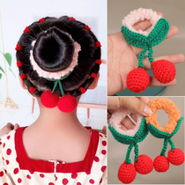 Autumn and winter new childrens Hairband little girl cute cherry plush coliform girl sweet ball hair accessories