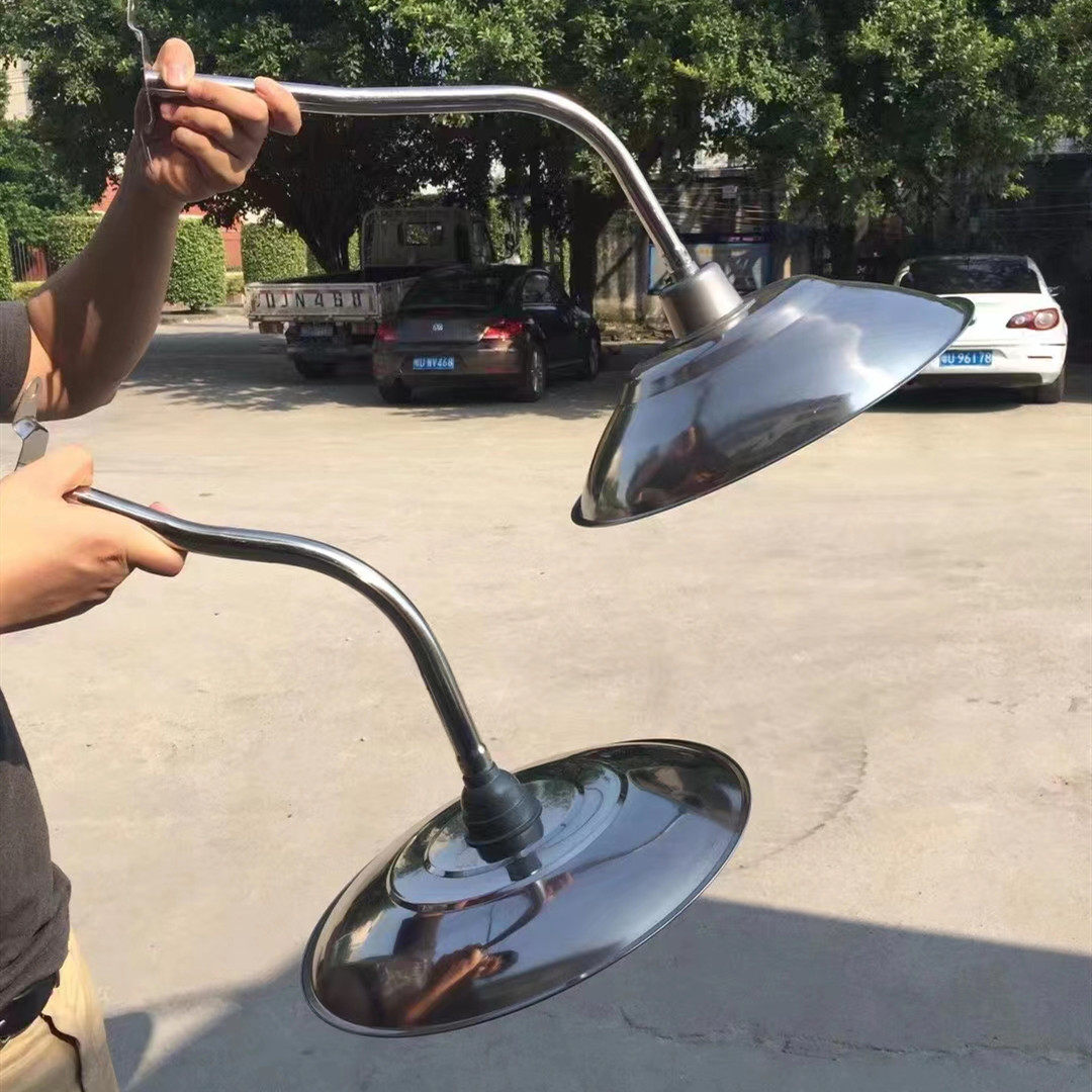 Stainless steel road bend lampshade outdoor rain-proof open-air outdoor community courtyard lamp enclosure wall mining lampshade simple