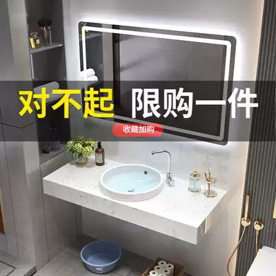 Wall-mounted simple marble sink, Taichung basin, powder room, washstand, hotel bathroom, washbasin cabinet combination
