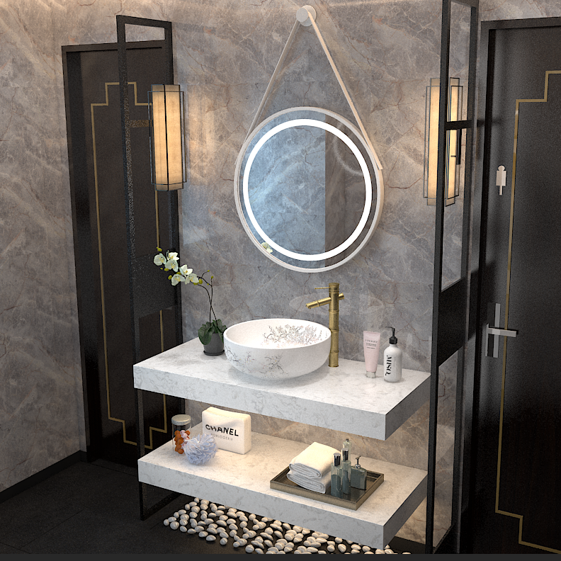 New Chinese Marble Terrace Basin Hanging Wall Style Washbasin Art Basin Suit Folk Room dressing room washing table Handwashing pool